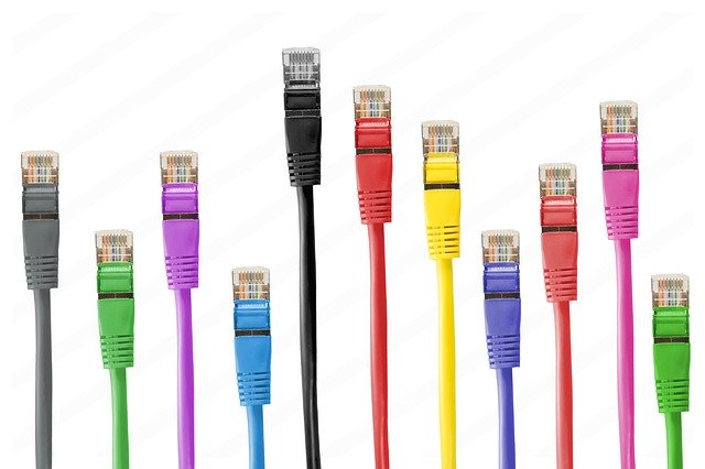 network cables of different colors